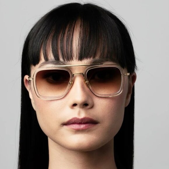 NEW DITA SUNGLASSES GOLD GREY AVIATOR UNISEX EYEWEAR DITA - Picture 2 of 4